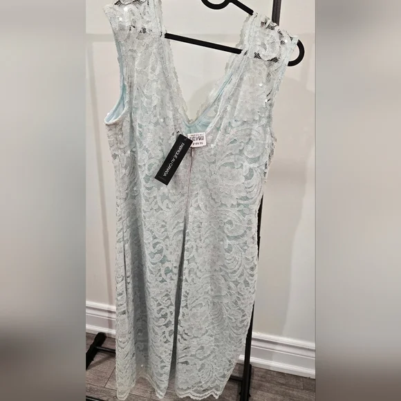 NWT - Le Chateau Lace Midi Dress in Light, Pastel Blue - Picture 3 of 6